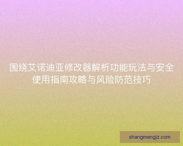 围绕艾诺迪亚修改器解析功能玩法与安全使用指南攻略与风险防范技巧
